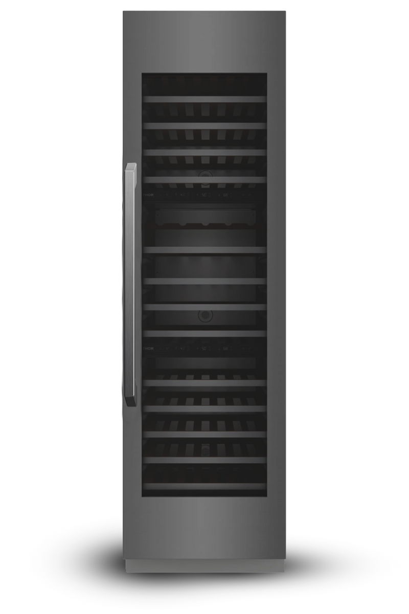 24" Three Zone Built-In Wine Refrigerator Column - Black Stainless Steel