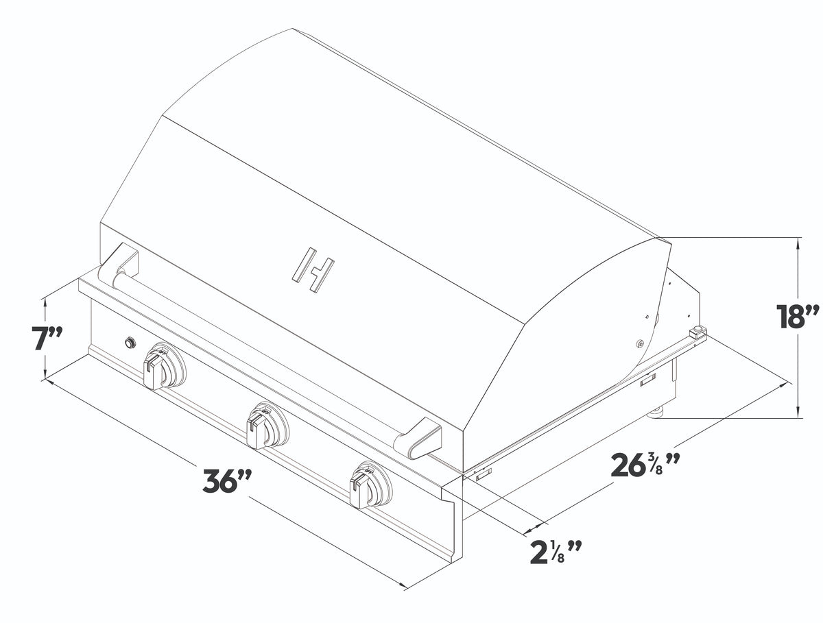 36" Outdoor Built-In Induction Griddle with Cart