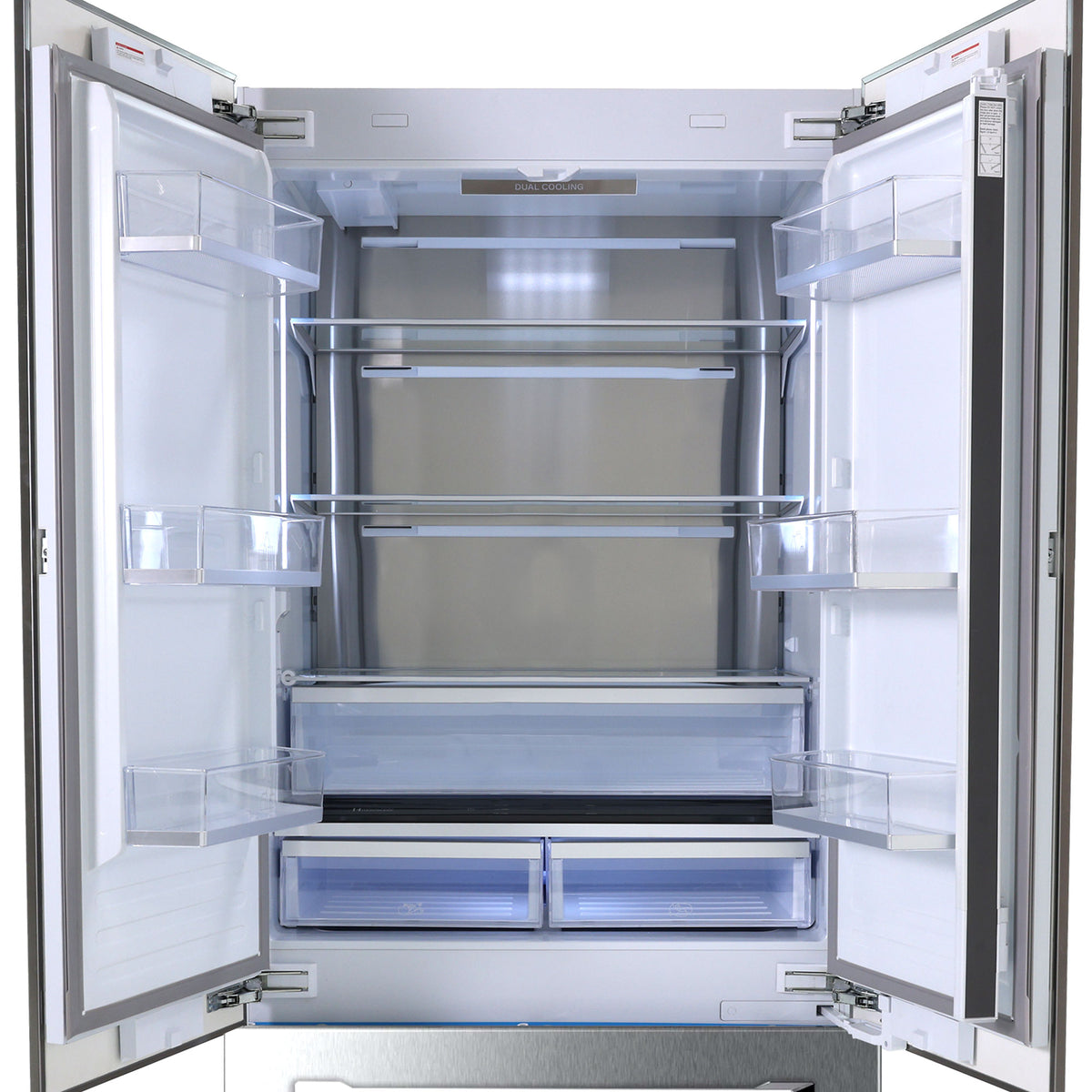 36" French Door Built-In Refrigerator with Freezer, Ice-Maker and Water Dispenser - Stainless Steel