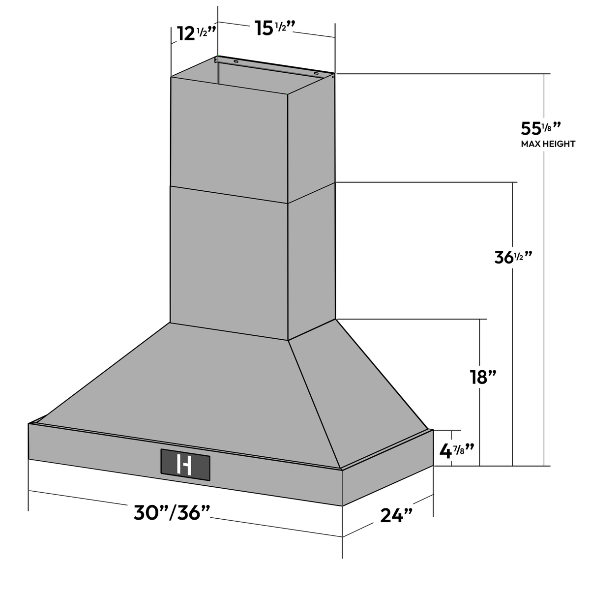 36″ Professional Range Hood – 400 CFM – Stainless Steel