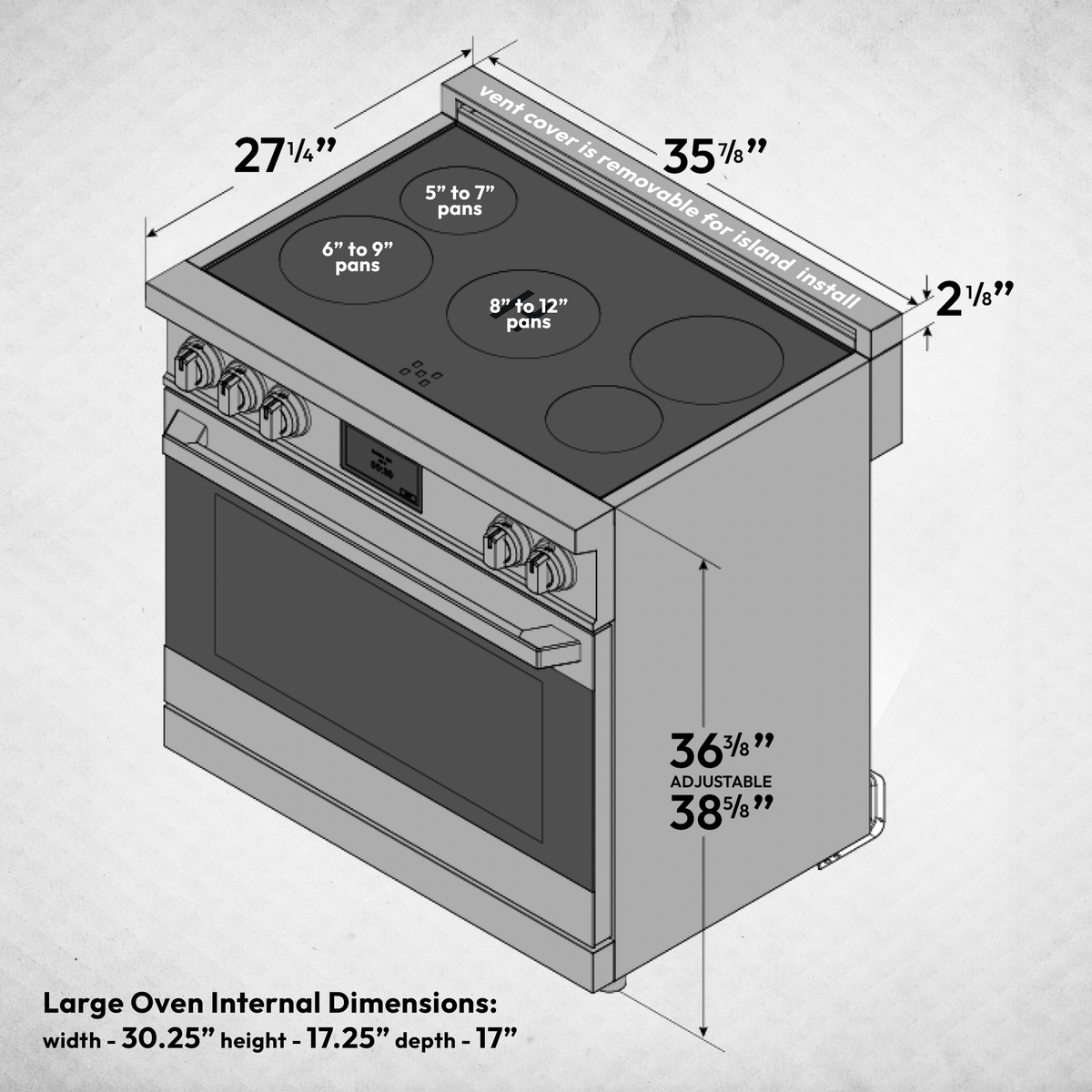 36″ Luxury Series Induction Range – VEGA Edition